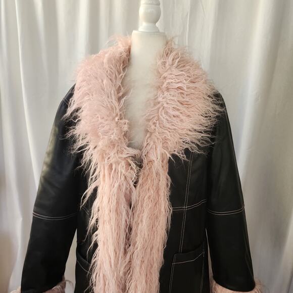 NWT Doll Kills Current Mood Music Muse Faux Fur Coat/Trench/Jacket XXL Black - Picture 2 of 12